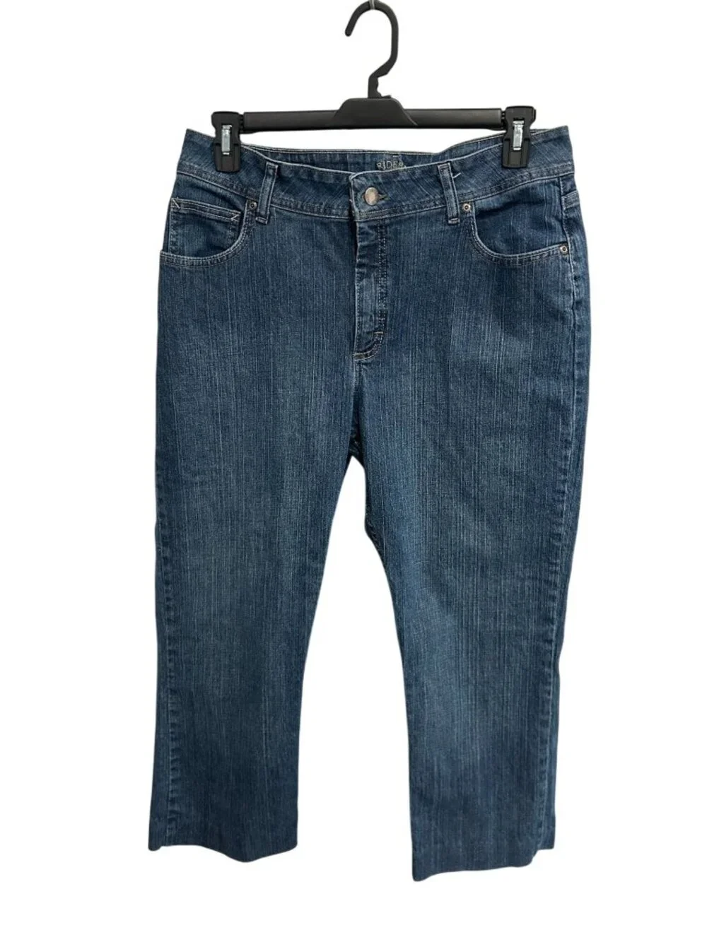 Riders By Lee 16P Blue Denim Capris Cotton Blend Stretch Jeans Minimalist